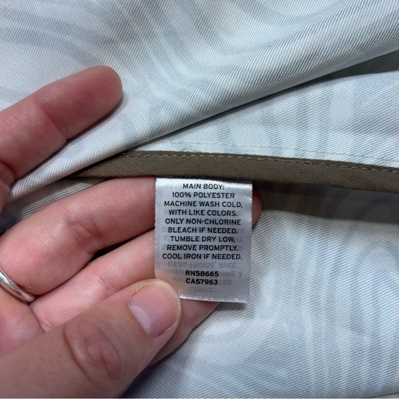 Open Edit Brown and Cream Patterned Trench Coat Lagenlook Artsy - Picture 7 of 12